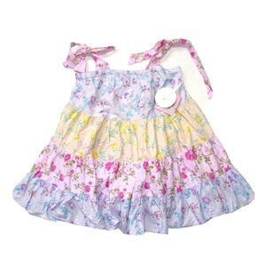 NWT LoveShackFancy x Target Jeanne in Mixed Floral Sleeveless Tiered Dress M